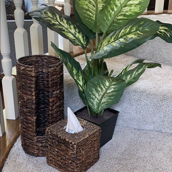 .retreat wicker bath set, brown: poshmark